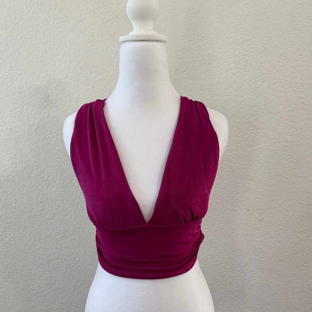 Cross band silk Top